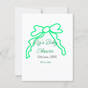 Carte Postale Baby shower à griffes arc vert ajouter nom date mo