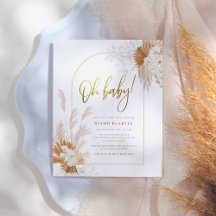 Baby shower Boho Pampas Grass Gold Botanical Arch