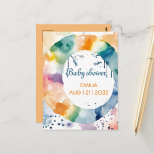 Carte Postale Baby shower BOHO personnalisé