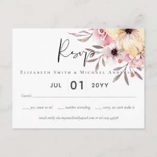 Carte Postale BABY SHOWER BUDGÉTAIRE Peach Rose Floral