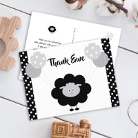 Baby shower chic mignon noir & blanc agneau Merci