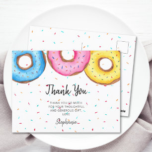 Carte Postale Baby shower d'aquarelle Donuts