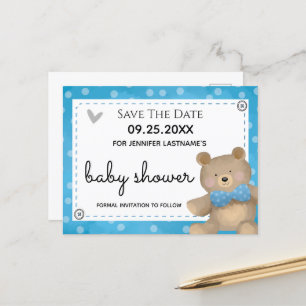 Carte Postale Baby shower d'attente rapide Enregistrer la date