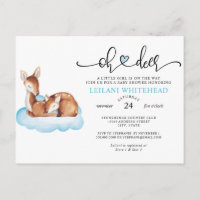 Baby Shower de cerf aquarelle nuage bleu