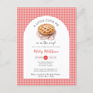 Carte Postale Baby shower de En vichy à tarte Little Cutie
