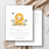 Baby shower de feuillage de Lion d'aquarelle bois