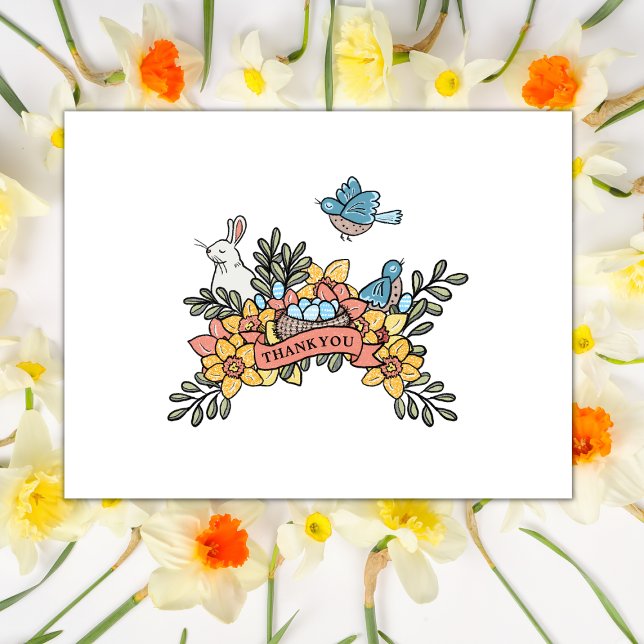 Carte Postale Baby shower de Pâques Merci de printemps (Créateur téléchargé)