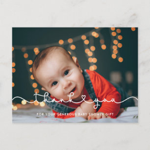 Carte Postale Baby shower de police du coeur jote connecte merci
