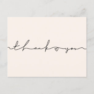 Carte Postale Baby shower de script blanc mignon Merci