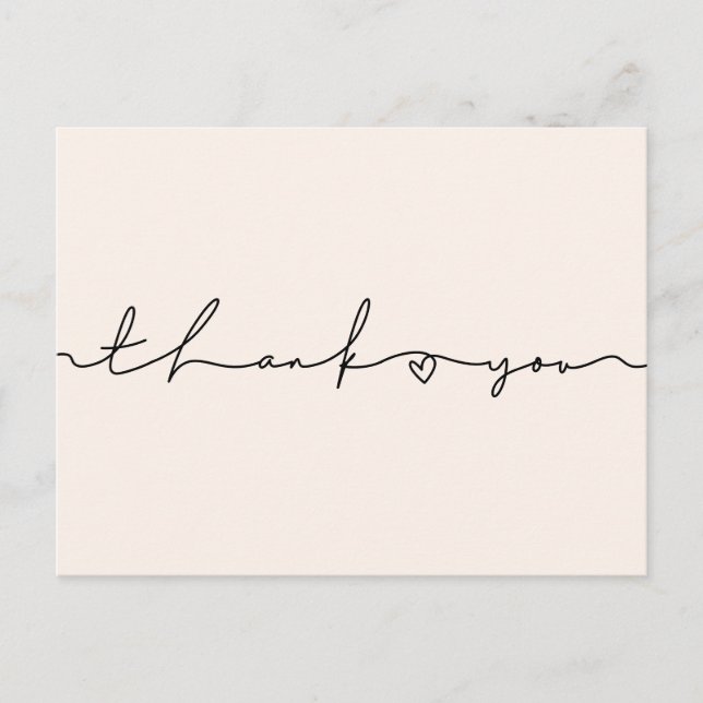 Carte Postale Baby shower de script blanc mignon Merci (Devant)