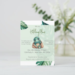 Carte postale baby shower Dinosaur