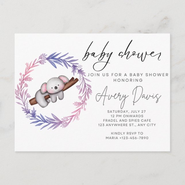 Carte Postale baby shower d'invitation (Devant)