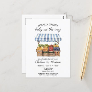Carte Postale Baby shower du marché des fermiers cultivé localem