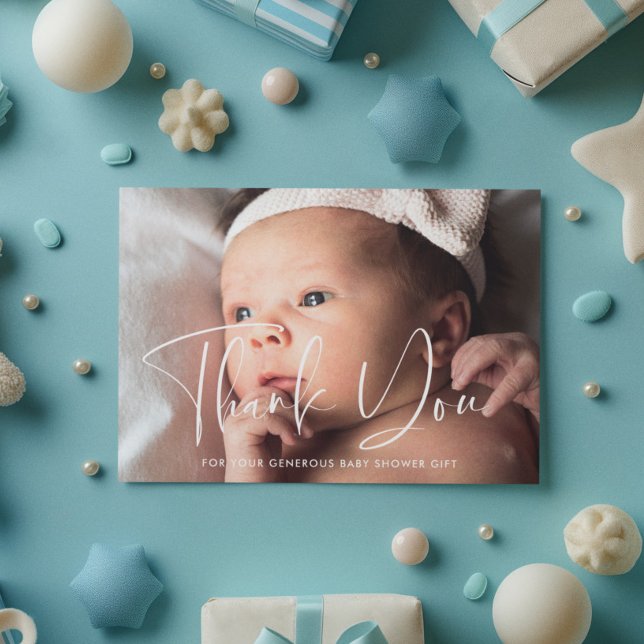 Carte Postale Baby shower élégant et moderne merci (Créateur téléchargé)