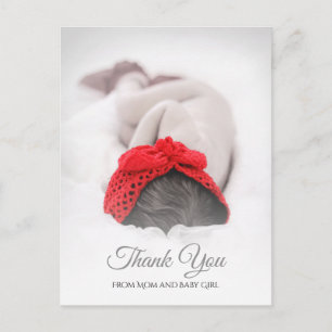Carte Postale Baby shower élégant Nouveau-né Merci photo
