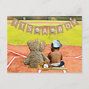 Carte postale Baby shower ethnique du garçon de ba