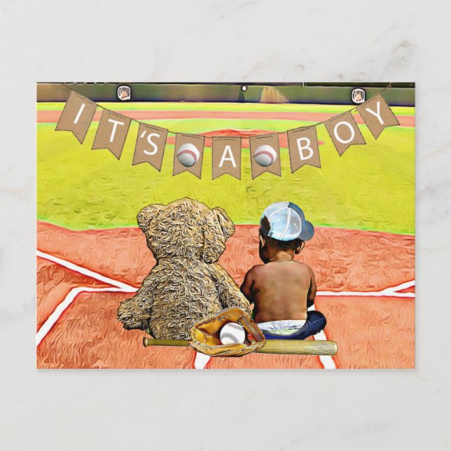 Carte postale Baby shower ethnique du garçon de ba (Devant)