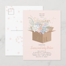 Baby shower floral délicat par courrier Invitation