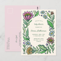 Baby shower floral scandinave artistique