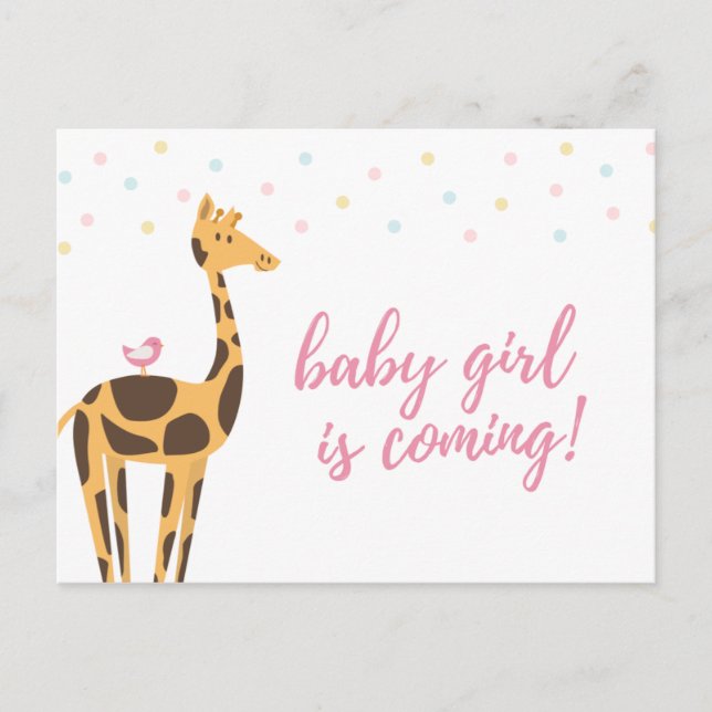 Carte Postale Baby shower Giraffe (Devant)