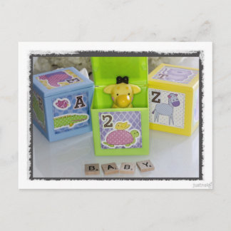Carte postale baby shower Giraffe