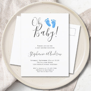 Carte postale Baby shower Invitation Couples Pieds