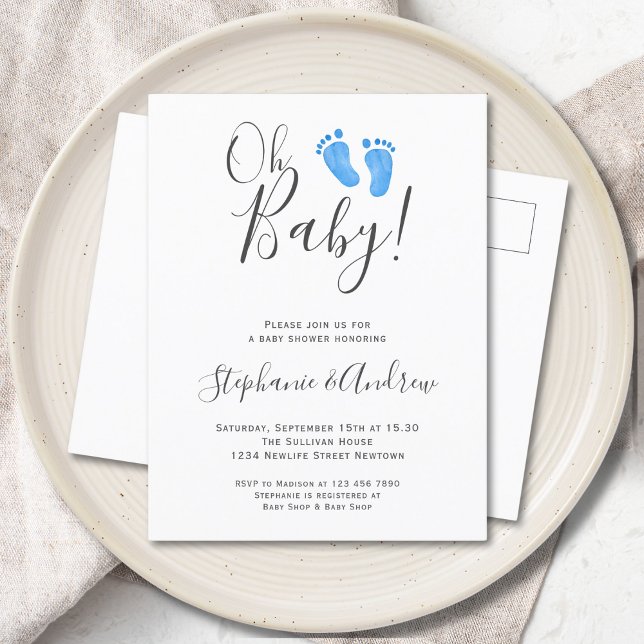Carte postale Baby shower Invitation Couples Pieds (Créateur téléchargé)