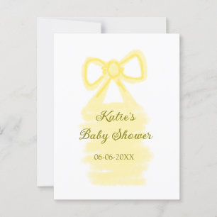 Carte Postale Baby shower jaune arc aquarelle élégant moderne