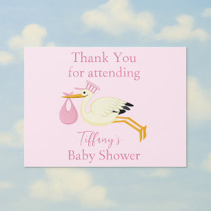 Carte Postale Baby shower Merci pour avoir assisté à Stork