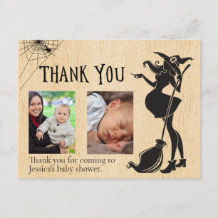 Carte Postale Baby shower Merci Sorcière Halloween Photo