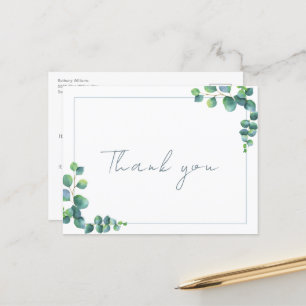 Carte Postale Baby shower moderne de Merci Eucalyptus