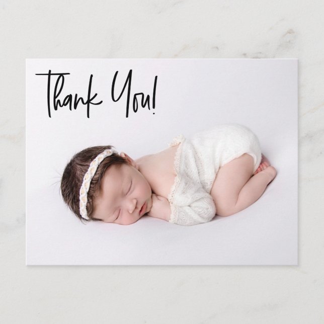 Carte Postale Baby shower photo de la petite fille de manutentio (Devant)