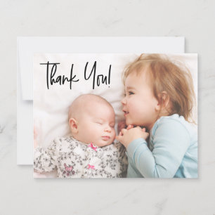 Carte Postale Baby shower photo moderne Second Baby Girl Custom
