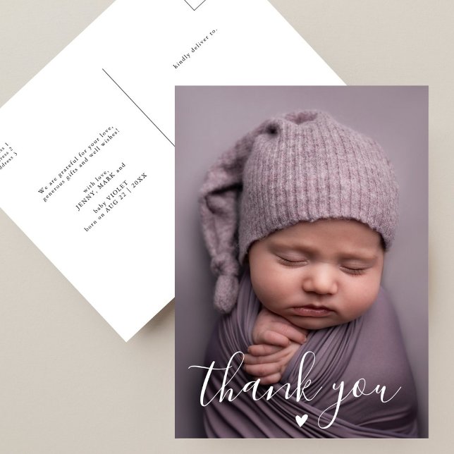 Carte Postale Baby shower photo personnalisé de gestion moderne (Créateur téléchargé)