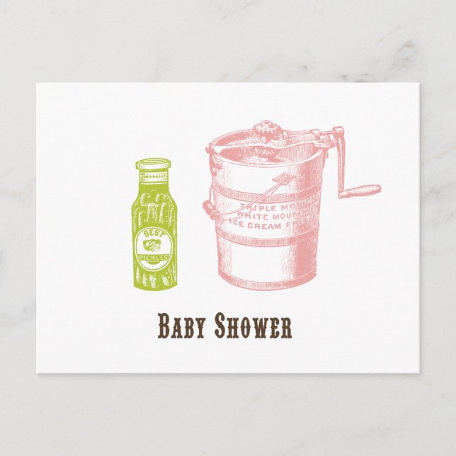Carte Postale Baby shower Picks & Glace Cream Invitation (Devant)