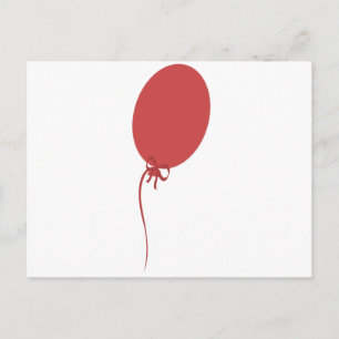 Carte Postale Baby shower Saint Valentin Rouge Ballons coeur Bow