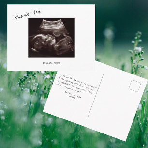 Carte Postale Baby shower Ultrasound Cute Police Merci