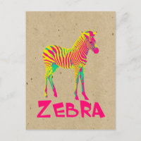 Baby Zebra Wild Psychedelic en rose jaune vert