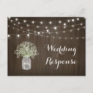 Carte Postale Babys Respiration Mason Jar Lumières rustiques Mar
