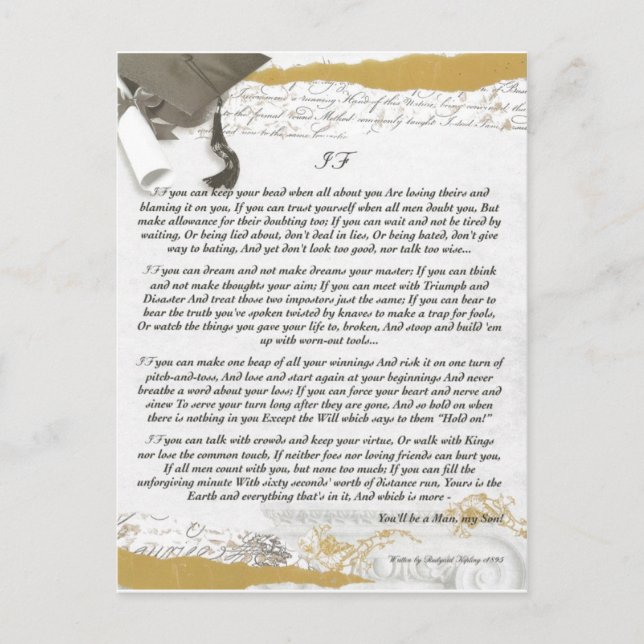 Carte Postale Baccalauréat FI de Rudyard Kipling (Devant)