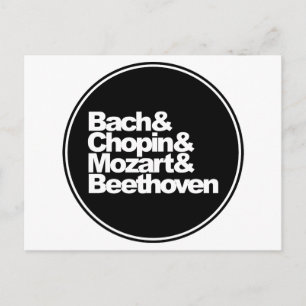 Carte Postale Bach et Chopin et Mozart et Beethoven