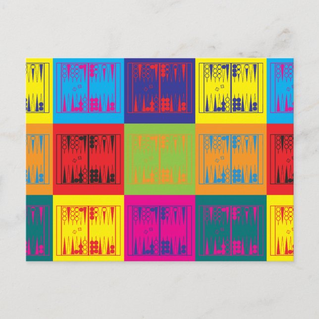 Carte Postale Backgammon Pop Art (Devant)