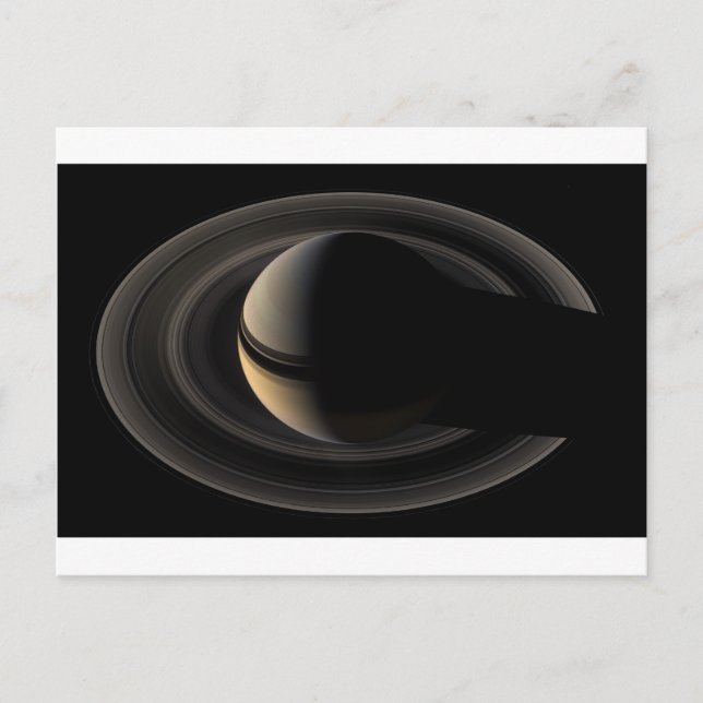 Carte Postale Backlit Saturn from Cassini Orbiter (Devant)