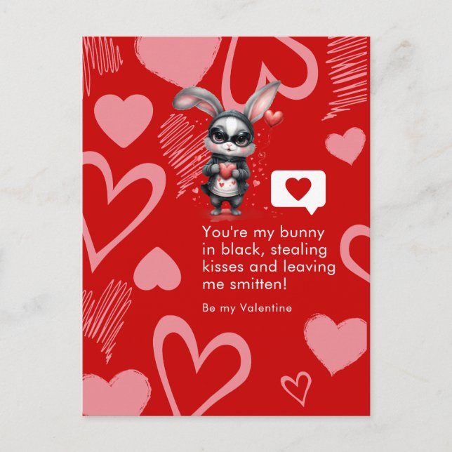Carte Postale Bad Boy Bunny Love Thief Boyfriend Saint Valentin (Devant)