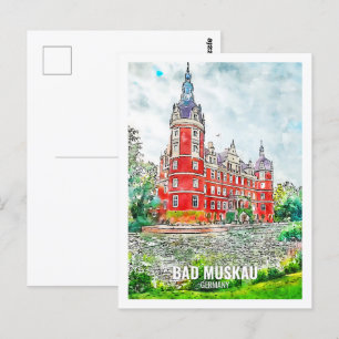 Carte Postale Bad Muskau Allemagne Travel Place Aquarelle