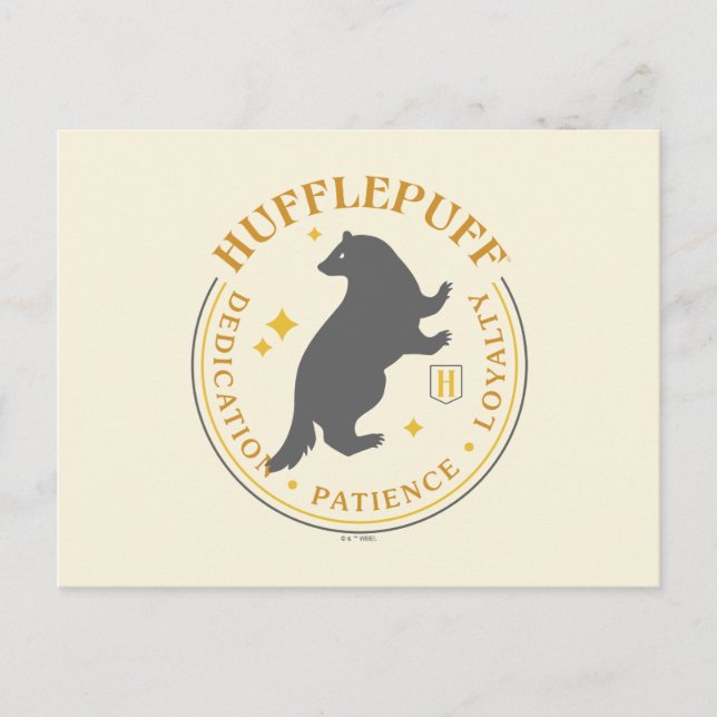 Carte Postale Badge de fierté de la maison HUFFLEPUFF™ Blaireau (Devant)