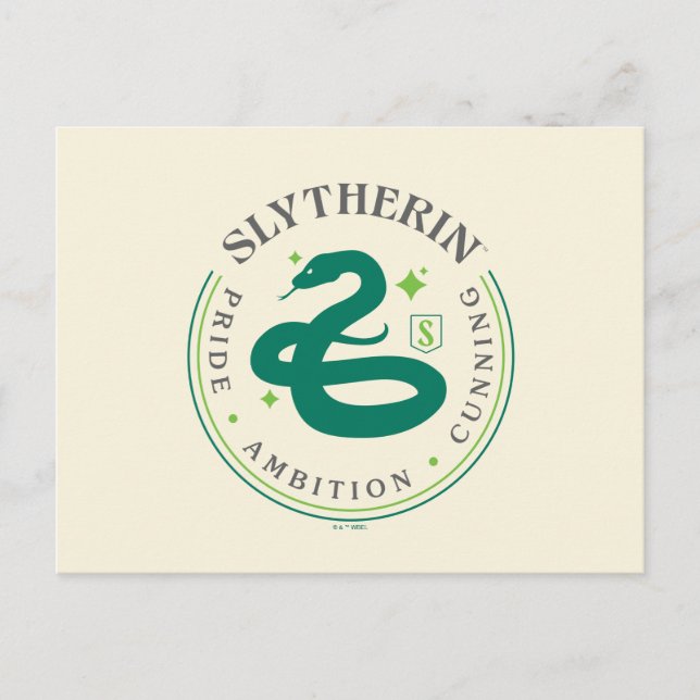 Carte Postale Badge de fierté de la maison serpent vert SLYTHERI (Devant)