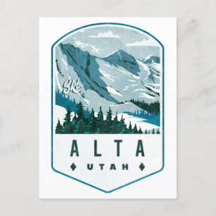 Carte Postale Badge de ski Alta Utah