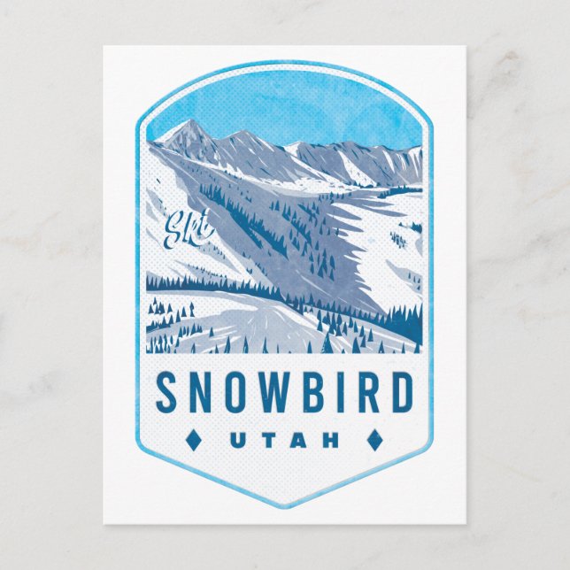 Carte Postale Badge de ski Snowbird Utah (Devant)
