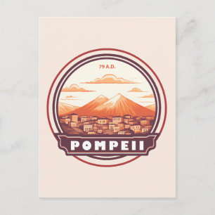 Carte Postale Badge de voyage artistique des ruines de Pompéi en
